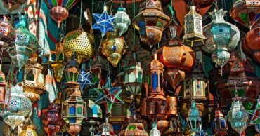 Marrakech's skilled artisans create colorful hanging lamps